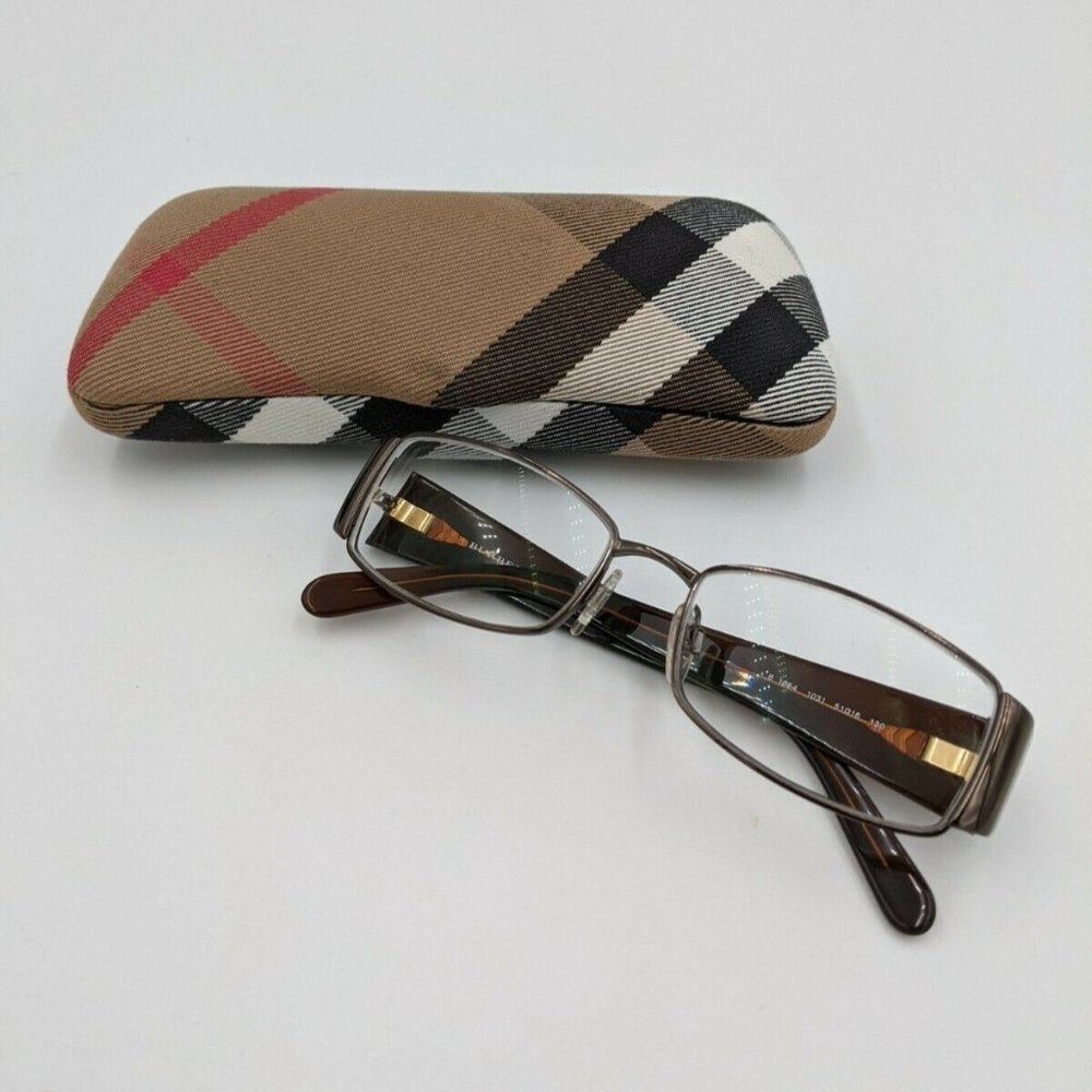 Burberry brown acetate eyeglasses frame & case B1064‎ 51/16 130 Italy